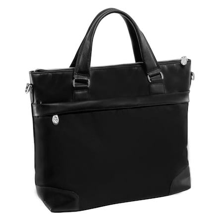 A1 Luggage 15 in. Eastward Nylon Slim Laptop Briefcase, Black A13043001